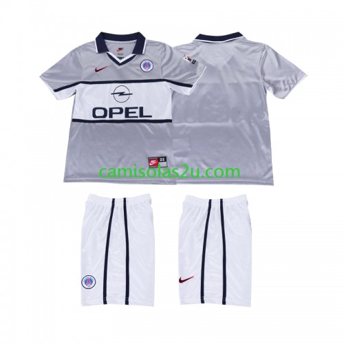 Camisolas de futebol Paris Saint-Germain 2000 2001 Retro Criança Equipamento Alternativa Manga Curta Camisolas de futebol Paris Saint-Germain 2000 2001 Retro Criança Equipamento Alternativa Manga Curta